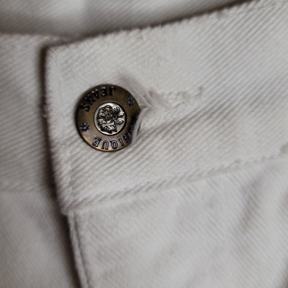 Vintage Monique Jeans White Emblished Size 9/10 - Picture 5 of 10